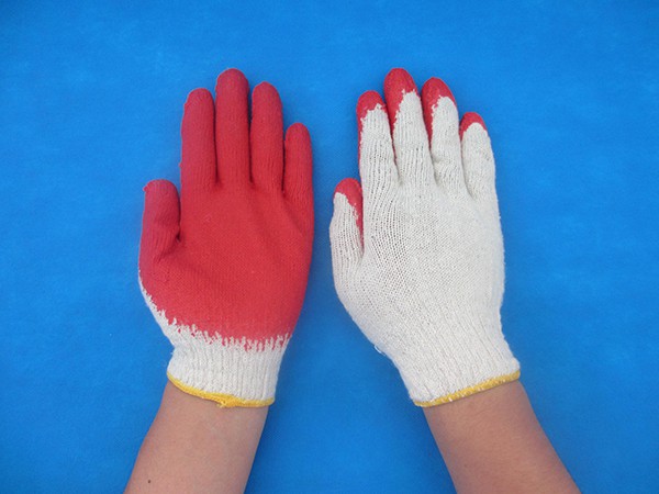 煙臺小紅膠平掛手套